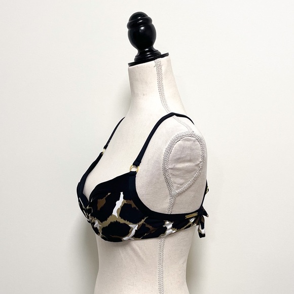 Swim Systems Animal Print Convertible Straps Underwire Push Up Bikini Top Small - Picture 3 of 12